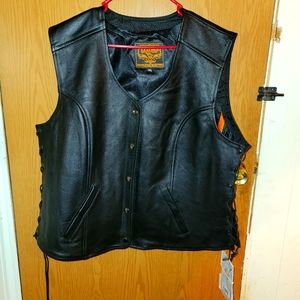 Plus size leather vest